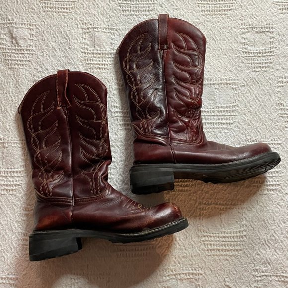 John Fluevog Shoes - John Fluevog brown leather two tone cowboy boots size 9
